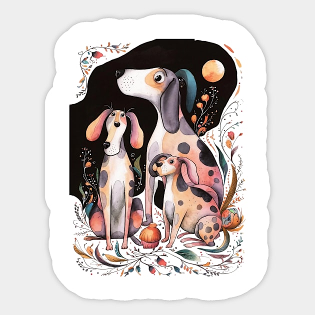 The Three Dogs Take the Picture Sticker by animegirlnft